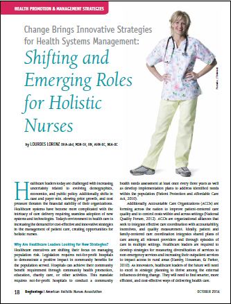 Emerging Roles of Holistic Nurses
